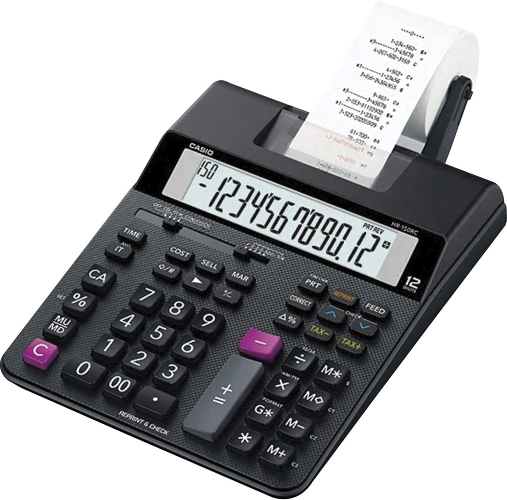 Casio HR-200RC printing calculator for tracking financial statements for SMBs