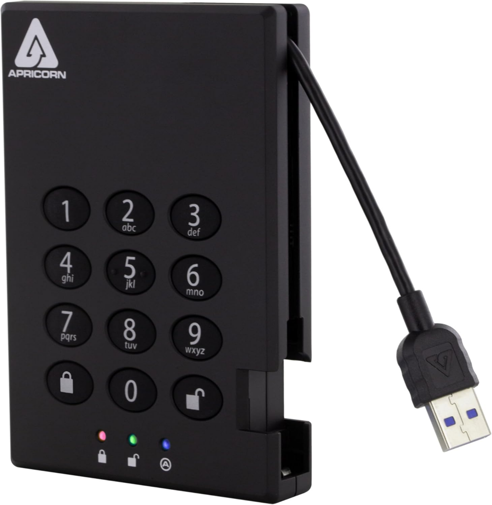Apricorn Aegis Padlock encrypted hard drive for securing SMB financial records